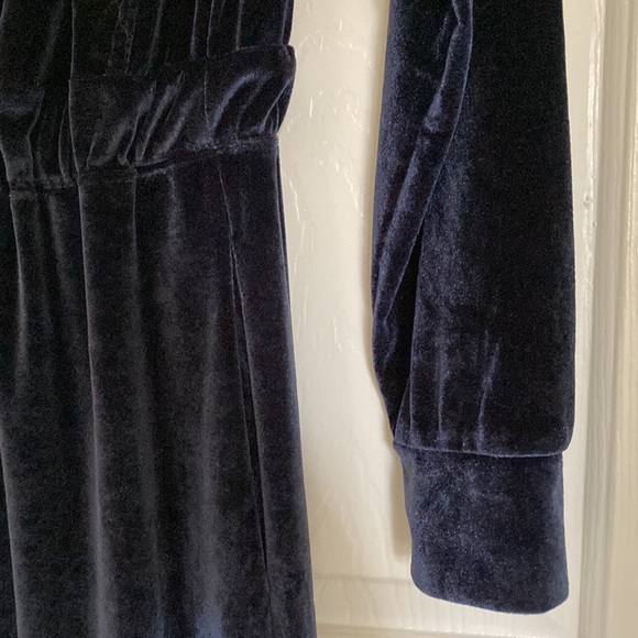 Fabletics Velour Zip-up Wide Leg Onesie Jumpsuit Blue Medium - Picture 9 of 16
